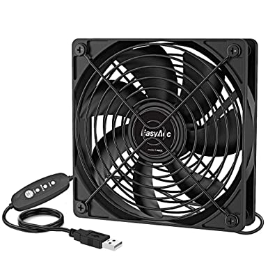 EasyAcc Cooling Fan 120mm Computer Case Fans Axial Fan DC 5V Powered USB Fan Brushless Big Airflow 3 Speeds Control Computer Cabinet Cooling Fan for Receivers DVR Playstations Xboxs Component Cooling