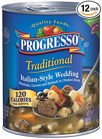 Progresso Traditional, Italian-Style Wedding Soup, 12 Cans, 18.5 oz