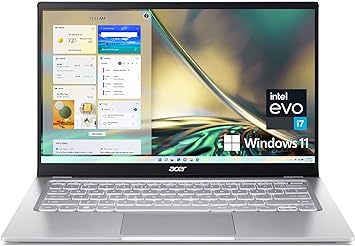 Acer Swift 3 Intel Evo Thin & Light Laptop | 14" QHD 100% sRGB | Intel Core i7-1260P | Iris Xe Graphics | 16GB LPDDR4X | 512GB SSD | Killer Wi-Fi 6E AX1675 | Windows 11 Home | SF314-512-78JG, Silver