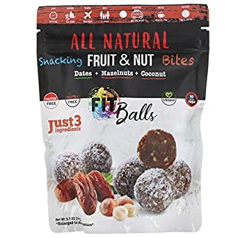 Nature's Wild Organic, All Natural, Snacking Fruit & Nut Bites, Fit Balls, Dates   Hazelnuts   Coconut, 5.1 oz (144 g)