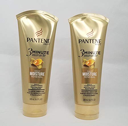 Pantene Moisture Renewal 3 Minute Miracle Deep Conditioner, 6 Fluid Ounce, Pack of 2