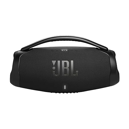 JBL Boombox 3 Wi-Fi, Wireless Portable Bluetooth Speaker, 24H Playtime, Deepest Bass, Built-in Powerbank, Wi-Fi with AirPlay, Alexa Multi-Room, Chromecast Built-in™, PartyBoost, IP67, App (Black)