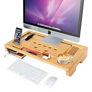 Monitor Stand Computer Riser - with Desktop Storage Organizer Heat Dissipation for Home Office by Domax
