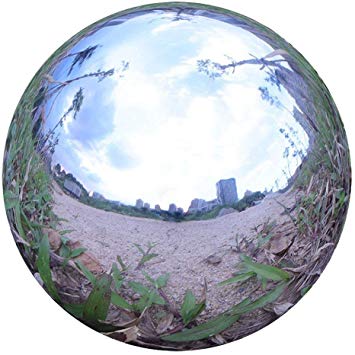 Kanff Durable Stainless Steel 6" Gazing Ball, Hollow Ball Mirror Globe Polished Shiny Sphere for Home Garden
