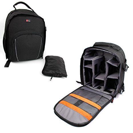 Black Water-Resistant Rucksack / Backpack with Customizable Interior & Raincover for the DJI Mavic PRO FLY - by DURAGADGET