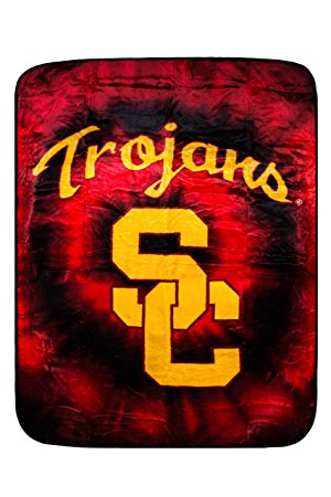 OFFICIALLY LICENSED USC TROJANS NCAA COLLEGE BLANKET / THROW TWIN SIZE 60" x 80" by Northwest Enterprises