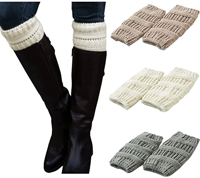 FAYBOX Leg Warmers Women Boot Cuffs Short Boot Cover Toppers 1/3/4Pairs