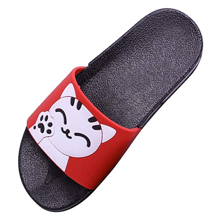 SITAILE Womens Slide Sandals Slip on Cute Outdoor Indoor Athletic Sport Slides Lucky Cat Slippers