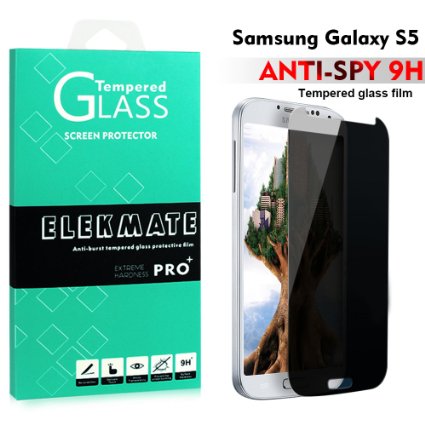 Samsung Galaxy S5 Screen Protector Privacy ELEKMATE Anti Spy Tempered Glass Screen Protector for Samsung Galaxy S5 Retail Package