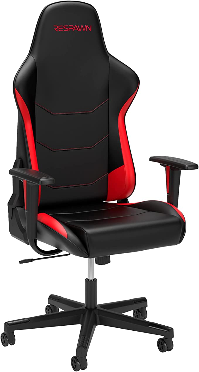 RESPAWN 110 Ergonomic Gaming Chair - Racing Style High Back PC Computer Desk Office Chair - 360 Swivel, Integrated Headrest, 135 Degree Recline with Adjustable Tilt Tension & Angle Lock - 2023 Red