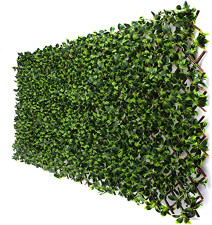 3rd Street Inn Gardenia Leaf Trellis 4-Pack - Bamboo Greenery Panel - Boxwood and Ivy Privacy Fence Substitute - DIY Flexible Fencing (Gardenia)