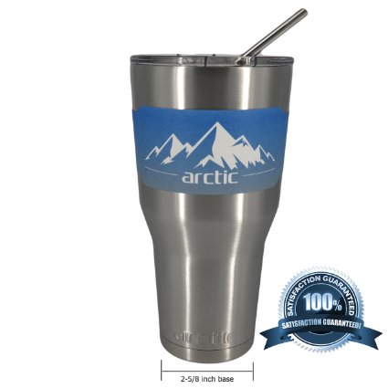 Stainless Steel Slim Tumbler 30 Oz Cup with Compatible Lid & Straw - Double Wall Vacuum Insulated - Same Technology as Yeti - Premium Insulated Thermos - GUARANTEED to Keep Coffee HOT & Iced Tea COLD!