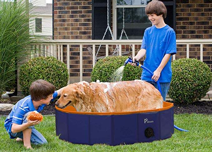 Pidsen Foldable Pet Swimming Pool Portable Dog Pool Kids Pets Dogs Cats Outdoor Bathing Tub Bathtub Water Pond Pool & Kiddie Pools