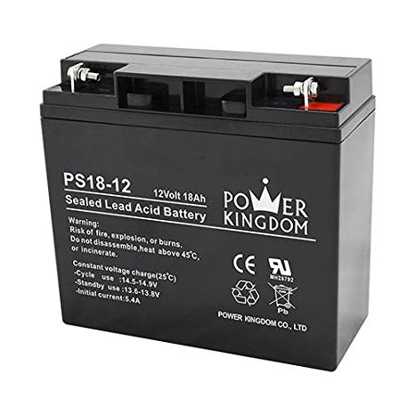 Power Kingdom 12v 18ah Sealed Lead Acid Battery (SLA) for UPS and Solar System (1 Pack)