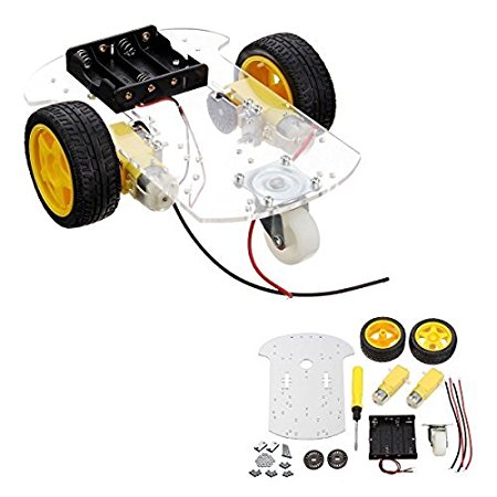 YIKESHU 2 wheels 2 layer Robot Smart Car Chassis Kits with Speed Encoder for Arduino DIY (2 Wheels)