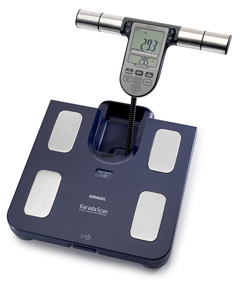 OMRON BF511 Clinically Validated Full Body Composition Monitor with 8 high-precision sensors for hand-to-foot measurement - Blue