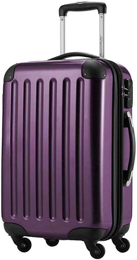 HAUPTSTADTKOFFER - Alex - Carry on luggage On-Board Suitcase Bag Hardside Spinner Trolley 4 Wheel Expandable, 55cm, purple