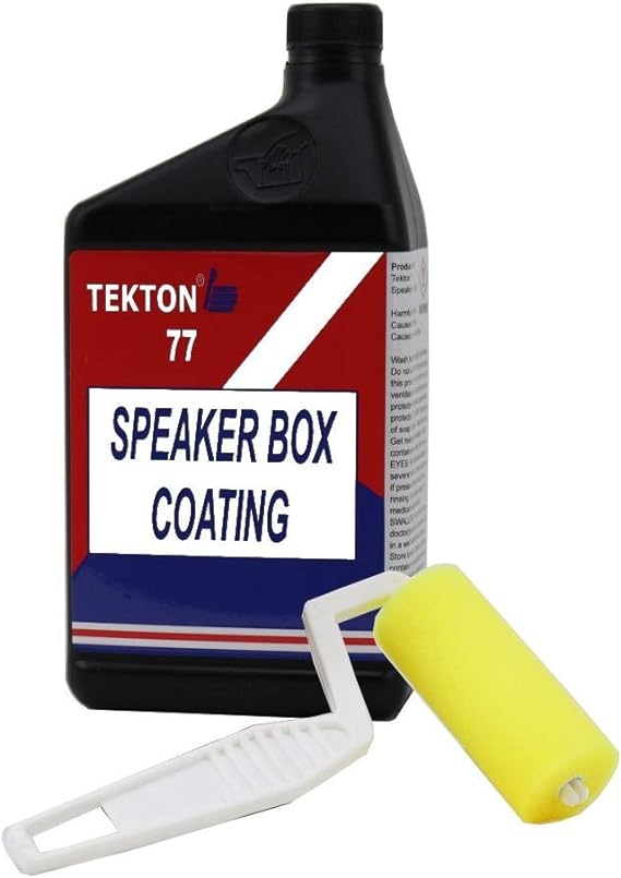 Speaker Cabinet Paint; Speaker Box Coating for Road Cases, Speaker Grills, Paint for Speaker Box Roll-On Water Based Formula (1 Quart with Roller) Black