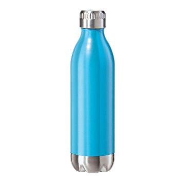 Oggi 8083.5 Stainless Steel Calypso Double Wall Sports Bottle with Screw Top (.5 Liter, 17oz )-Blue Neon Finish