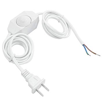 Dimmer Switch - TOOGOO(R) White Lamp Power Cord w Dimmer Switch AC 250V/110V US Plug