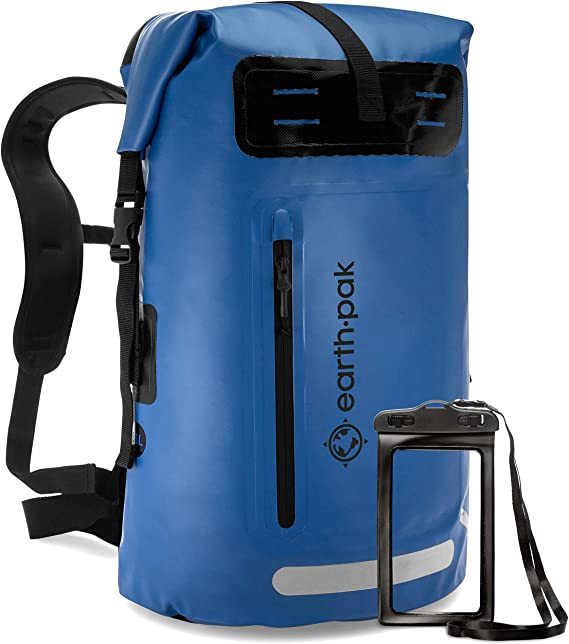 Earth Pak- Summit Series Rucksack Waterproof Dry Bag Backpack Heavy Duty Roll-Top Closure and Cushioned Padded Back Panel