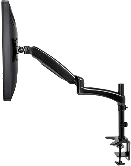 VIVO Premium Black Single Articulating Computer Monitor Arm Desk Mount - Height Adjustable, Tilt, Swivel, Rotation Stand for One (1) Screen 15 to 27 inch (STAND-V001JB)