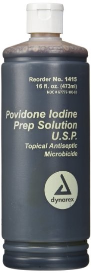 Dynarex Povidone Iodine Prep Solution USP Mineral Supplement 16 Fluid Ounce