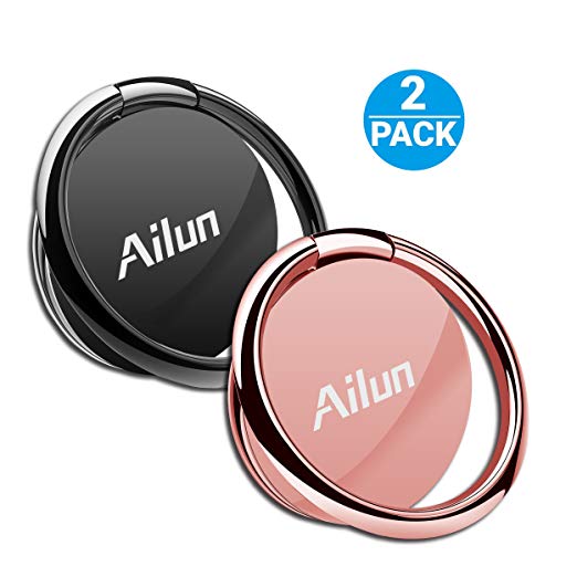 Ailun Phone Ring Stand Holder[2 Pack] Universal 360° Rotation Cellphone Finger Ring Kickstand Grip Compatible for iPhone X/8/7/6/6s Plus,Galaxy S9/S9 ,s8/s8  S7/S7Edge and more[Rosegold Roseblack]