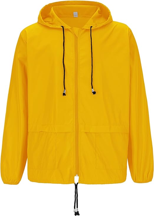 Men's Rain Jacket Waterproof and Lightweight Raincoat Outdoor for Hiking Jacket