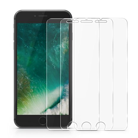 Ace Teah 3 Pack iPhone 7 Tempered Glass Screen Protector Cover with Easy-install Wings 9H Hardness Hard Glass Screen Protetive Film for iPhone 7 4.7 Inch HD