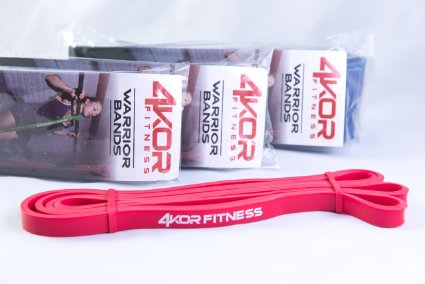 4 KOR Fitness Warrior Band - One Heavy Duty 41" Resistance Band (3 Choices from 15 to 85 lbs) for CrossFit, Assisted Pull-ups, Weightlifting, Therapy, Pilates, Home or Gym Workouts and More