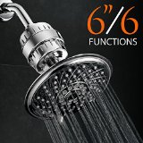 HotelSpa Ultra-Luxury 6-Setting 6 Inch Rainfall Shower-Head with RS 2 Shower Filter High-Power Multi Function Rain Showerhead purifies water and removes chlorine
