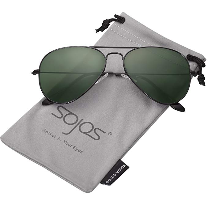 SOJOS Classic Aviator Polarized Sunglasses Mirrored UV400 Lens SJ1054