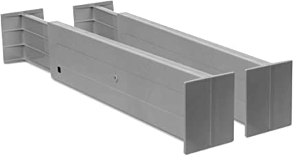 LIVIVO Set of 2 Spring Loaded Expandable Drawer Dividers for Kitchen Bedroom Storage Organisation (Grey)