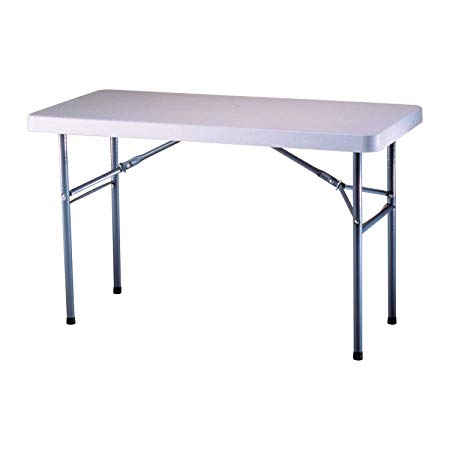 Lifetime 22950 Folding Utility Table, 4 Feet, White Granite