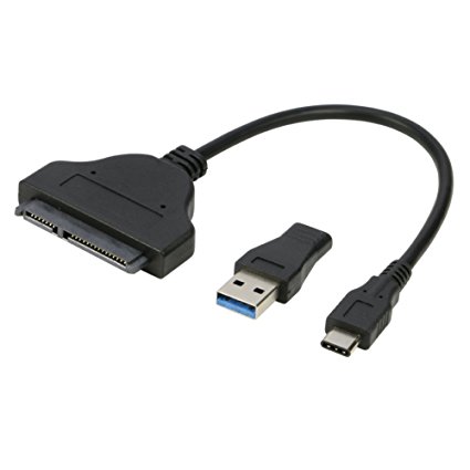 RIITOP USB-C to SATA Converter USB 3.1 Type-C Adapter Cable for 2.5" Hard Drive SSD (Thunderbolt 3 Compatible) with USB C To USB3.0 Adapter