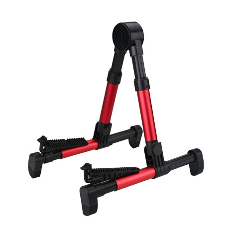 A-Frame, Entil Guitar Stand Universal Folding Musical Instruments Stand for Guitar/Electric Guitar, Bass,Banjo - Red