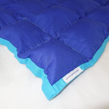 SensaCalm Therapeutic Adult-Length Weighted Blanket - Dazzling Blue with Scuba Blue-9 lb -for 60 lb User