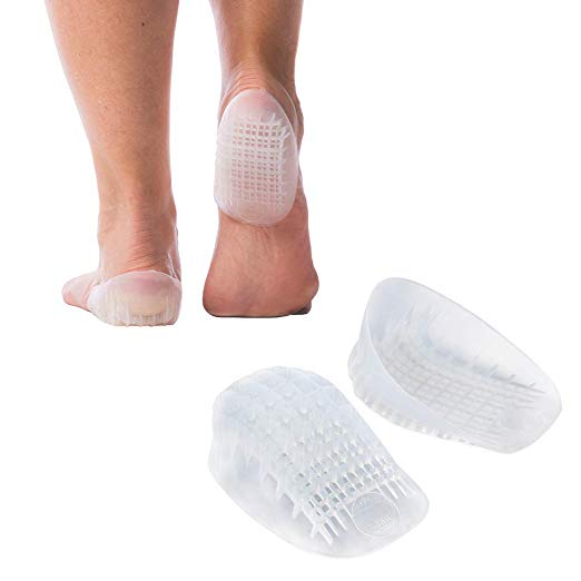 TuliGEL Heavy Duty Heel Cup (2-Pairs), Shock Absorption Gel Cushion Insert for Plantar Fasciitis, Sever’s Disease and Heel Pain Relief, Small