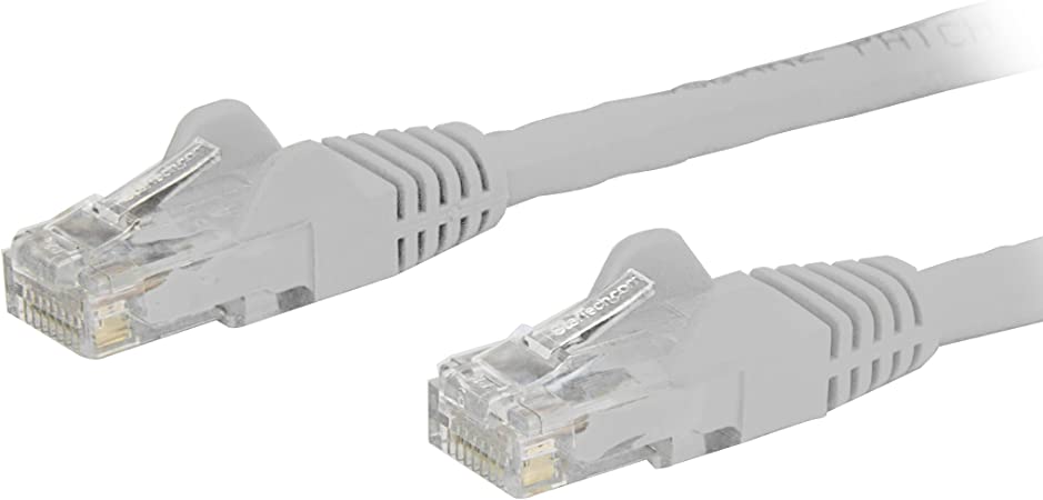 StarTech.com 6ft CAT6 Ethernet Cable - White CAT 6 Gigabit Ethernet Wire -650MHz 100W PoE RJ45 UTP Network/Patch Cord Snagless w/Strain Relief Fluke Tested/Wiring is UL Certified/TIA (N6PATCH6WH)