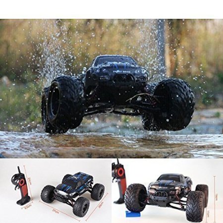 Red-kid Foxx S911 High Speed 30MPH 112 Scale RTR Remote control Brushed Monster Truck Off road Car Big Foot RC 2WD ELECTRIC POWER BUGGY W24G Challenger blue 800mAh Li-ion Battery