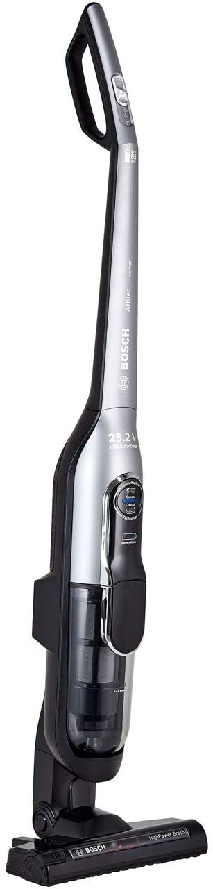 Bosch BBH65KITGB Athlet Power Cordless Upright Vacuum Cleaner Silver 25.2V, 28.5 cm x 18.49 cm x 1.16 m