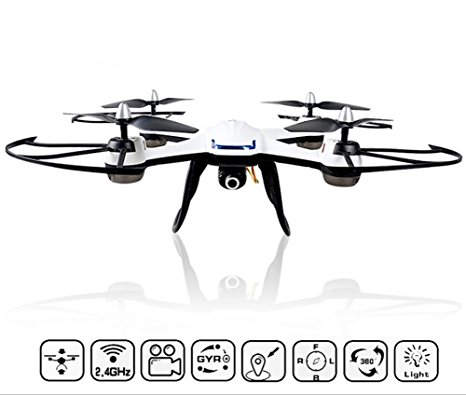 KELIWOW KW009 RC Quadcopter Drone FPV Drone with 720P HD Live Video WiFi Camera 4 Channel 2.4GHz 6-Gyro with Altitude Hold and Headless Mode Function RTF,Color White Black