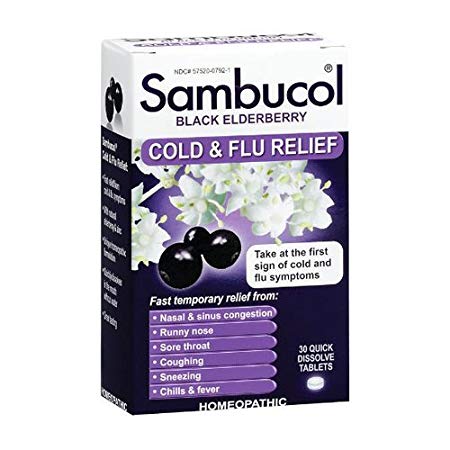 Black Elderberry Cold And Flu Relief 30 Tabs by Sambucol
