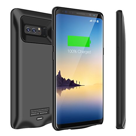 Galaxy Note 8 Battery Case, 5500mAh Slim Extend Battery Pack Charger Case, Rechargeable Portable Power Bank Charging Case for Samsung Galaxy Note 8-Black