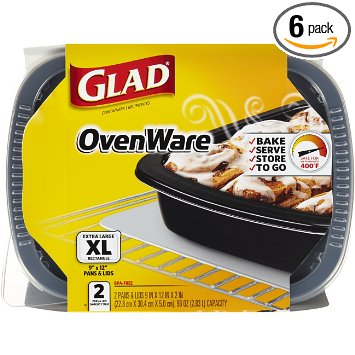 Glad Food Storage Containers - Glad OvenWare Contatiners - 96 Ounce - 2 Count - 6 Pack