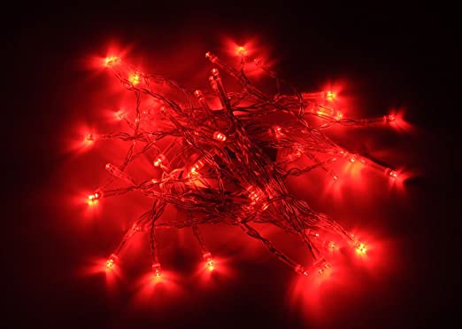 Karlling Battery Operated Red 40 LED Fairy Light String Wedding Party Xmas Decorations(Red)