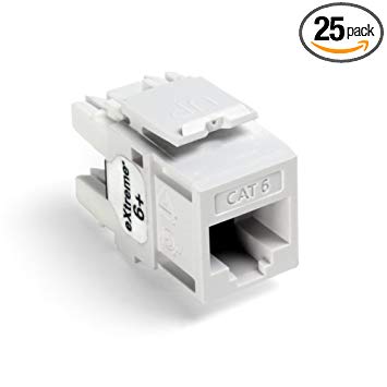 Leviton 61110-BW6 Extreme Quick Port Connector, White, 25-Pack