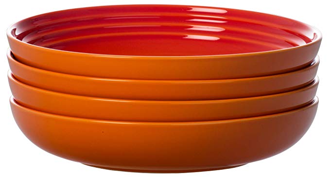 Le Creuset of America PG9005S4-222 Set of (4) 8.5" Flame Pasta Bowls Set of 4