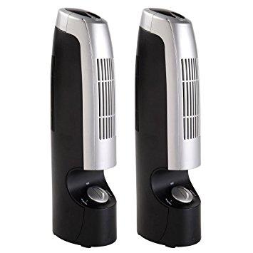 Goplus 2 PCS Mini Ionic Whisper Home Air Purifier & Ionizer Pro Filter 2 Speed